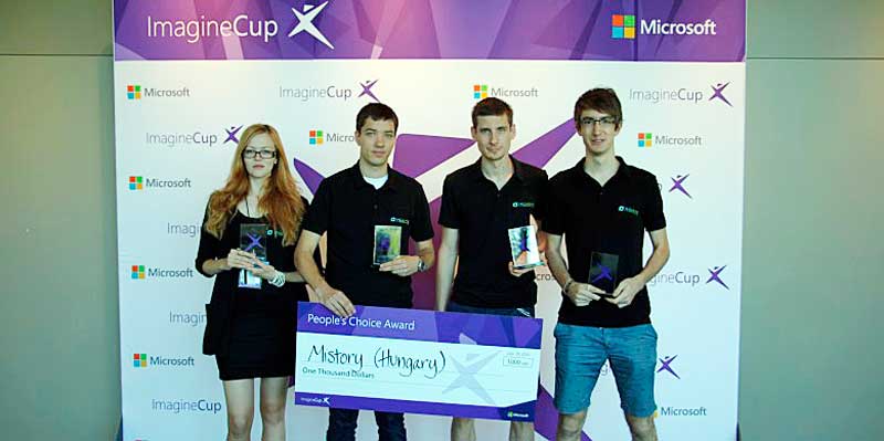 Közönségdíjat nyert a magyar Mistory csapat a Microsoft Imagine Cup versenyén