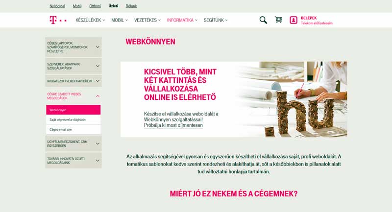 A Telekom weboldalhoz segít minden hazai vállalkozót